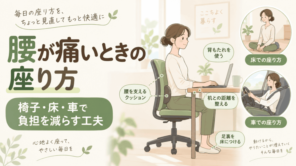 腰が痛いときの座り方|椅子・床・車で負担を減らす工夫