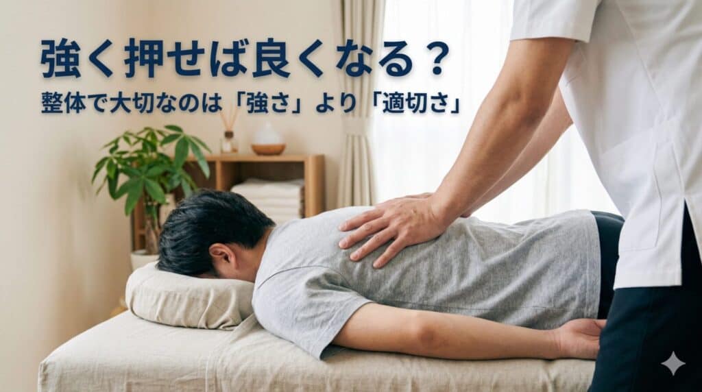 整体で強く押せば良くなる? 当院が強圧をすすめない理由