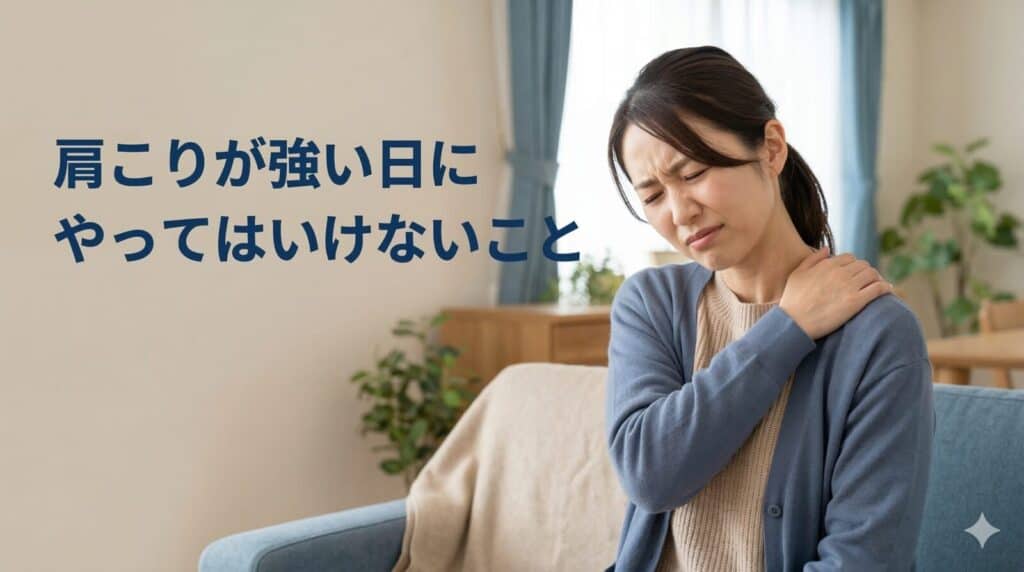 肩こりが強い日にやってはいけないこと|悪化を防ぐための注意点