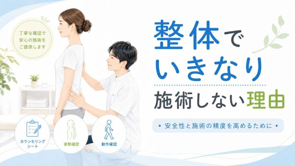 整体でいきなり施術しない理由｜安全性と施術の精度を高めるために